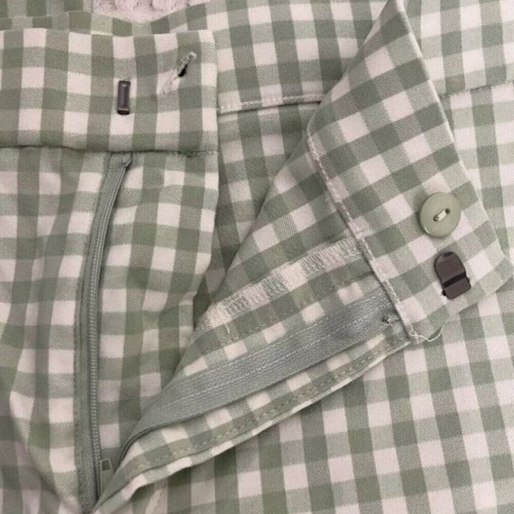 ZARA PANTS WOMENS LARGE GREEN WHITE SIZE S 4387/085/131